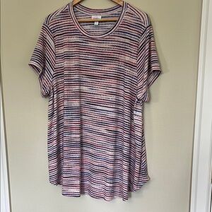 LuLaRoe Multicolor Striped Short Sleeve Tee